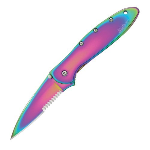 Kershaw Leek – Rainbow with Serrated Blade – Knife Place