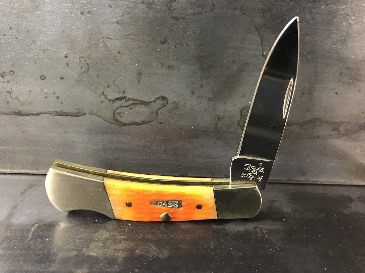 61225L SS Tangerine Bone Lockback Knife 07985 – Knife Place